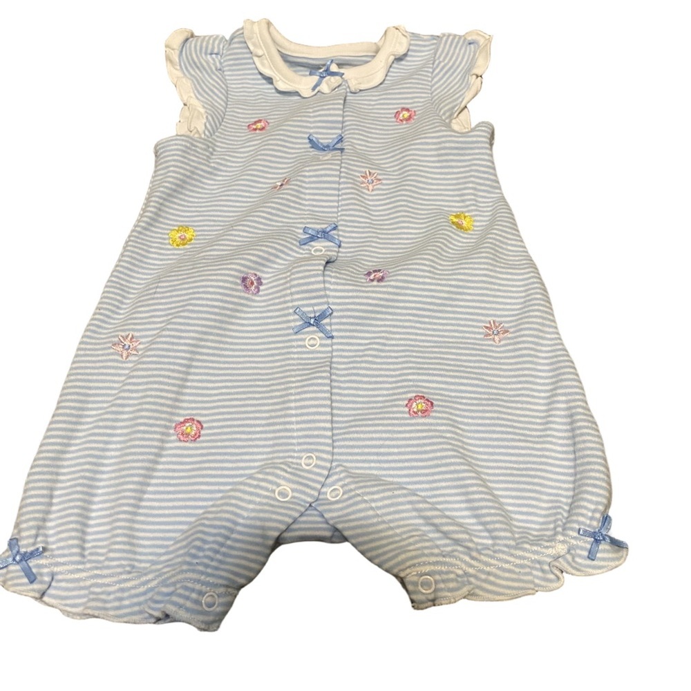 Little Me Baby Girl Summer Romper 6 m Blue Stripes Clothing Warm Weather 4/$20 🛑